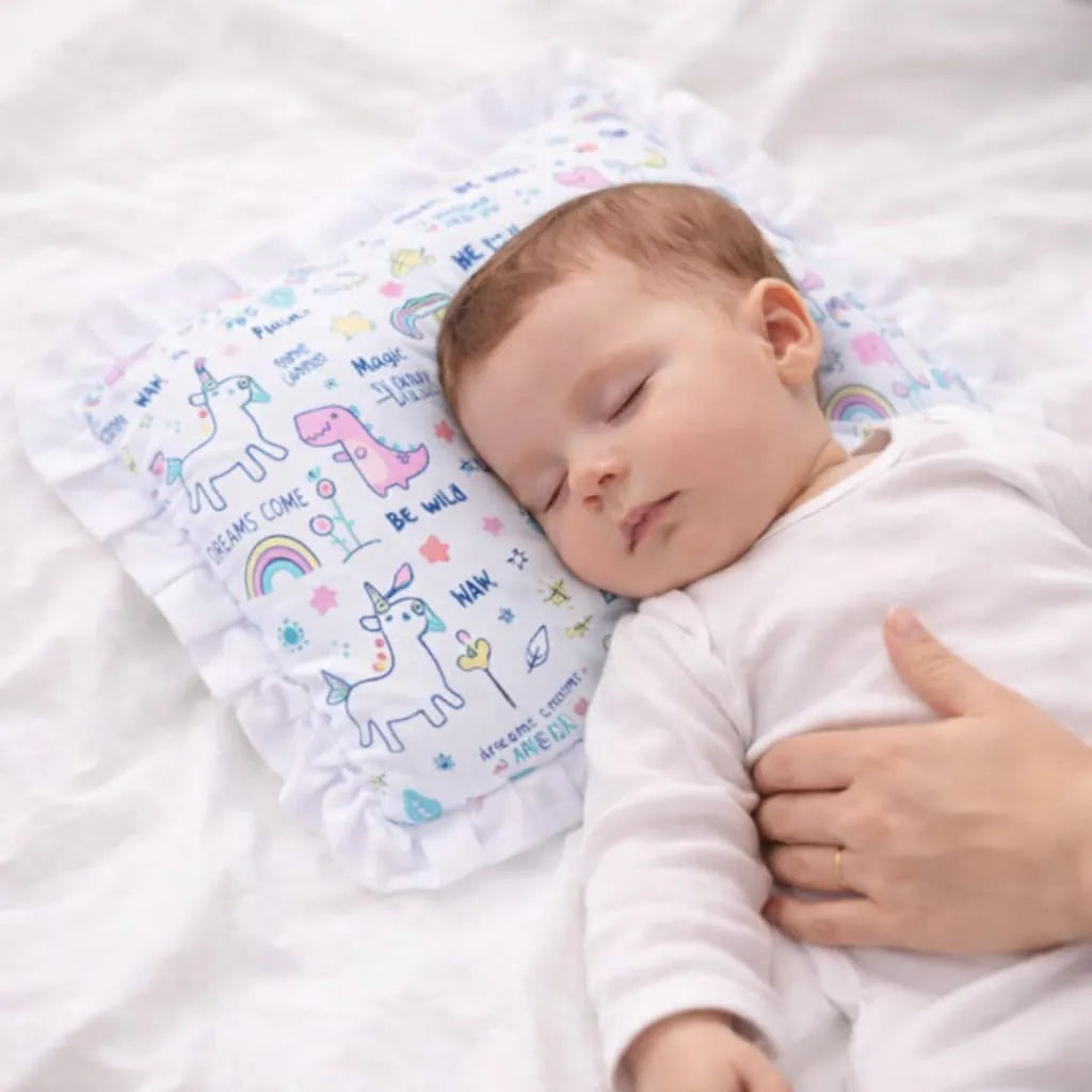 Tink Rink Head-Shaping Mustard Seeds Baby Pillow for Newborns (0-6 Months) Dreamland Dino