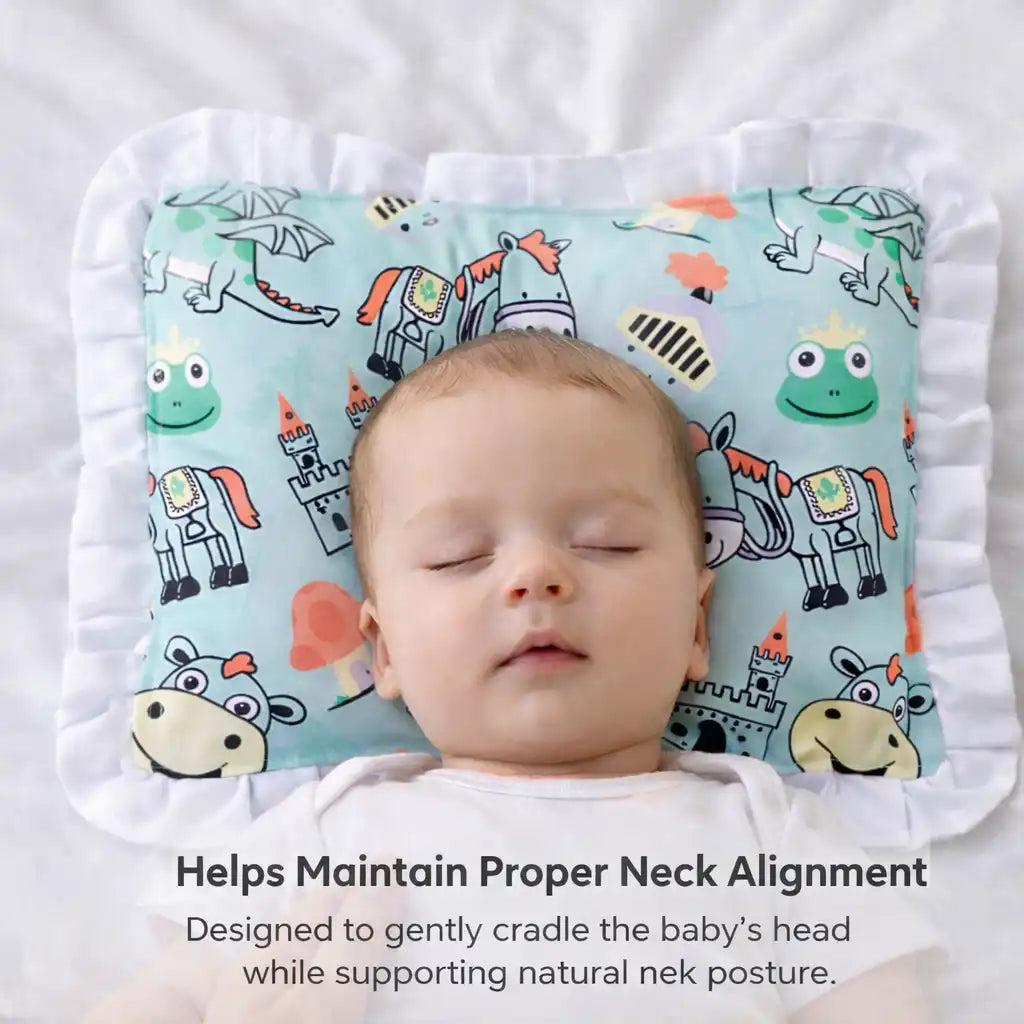 Tink Rink Head-Shaping Mustard Seeds Baby Pillow for Newborns (0-6 Months) Tiny Hero Snuggle