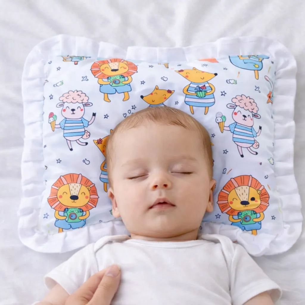 Tink Rink Head-Shaping Mustard Seeds Baby Pillow for Newborns (0-6 Months) Little Safari Snuggle